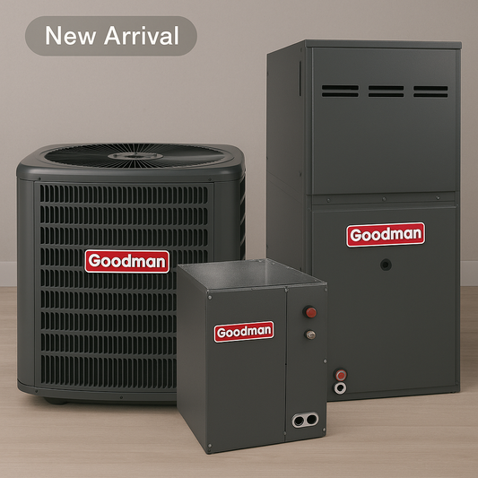 Goodman 4 Ton 15.2 Seer2 Air Conditioner with 80% Gas Furnace, & Cased Coil